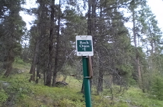 Rock Oven 1 sign, Kettle Valley Railway Naramata Section, 2010-08.
